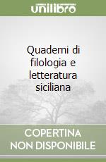 Quaderni di filologia e letteratura siciliana libro