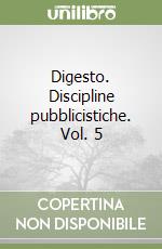 Digesto. Discipline pubblicistiche. Vol. 5 libro