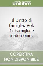 Il Diritto di famiglia. Vol. 1: Famiglia e matrimonio. libro