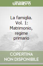 La famiglia. Vol. 1: Matrimonio, regime primario libro