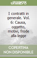 I contratti in generale. Vol. 6: Causa, oggetto, motivi, frode alla legge libro