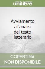 Avviamento all'analisi del testo letterario libro