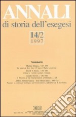 Annali di storia dell'esegesi. Vol. 14/2: 1997 libro