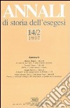 Annali di storia dell'esegesi. Vol. 14/2: 1997 libro