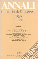 Annali di storia dell'esegesi. Vol. 15/2: 1998 libro