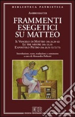 Frammenti esegetici su Matteo. Il Vangelo di Matteo (Mt 24,20-42). Le tre misure (Mt 13,33). L'apostolo Pietro (Mt 26,51-53-72-75)