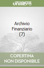 Archivio Finanziario (7) libro
