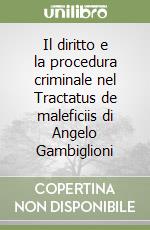 Il diritto e la procedura criminale nel Tractatus de maleficiis di Angelo Gambiglioni libro