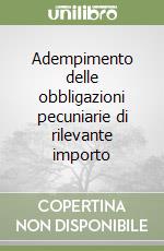 Adempimento delle obbligazioni pecuniarie di rilevante importo libro