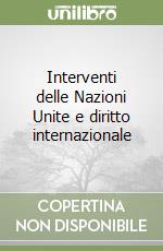 Interventi delle Nazioni Unite e diritto internazionale libro