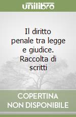 Il diritto penale tra legge e giudice. Raccolta di scritti libro