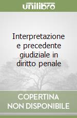 Interpretazione e precedente giudiziale in diritto penale libro