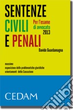 Sentenze civili e penali per l'esame di avvocato 2013. Massime, esposizione delle problematiche giuridiche, orientamenti della Cassazione