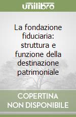 La fondazione fiduciaria: struttura e funzione della destinazione patrimoniale libro