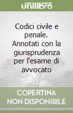 Codici civile e penale. Annotati con la giurisprudenza per l'esame di avvocato libro