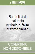Sui delitti di calunnia verbale e falsa testimonianza libro