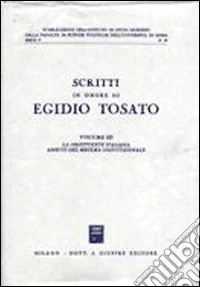 Scritti in onore di Egidio Tosato (3) libro