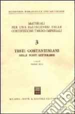 Testi costantiniani nelle fonti letterarie libro