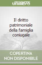 Il diritto patrimoniale della famiglia coniugale (1) libro