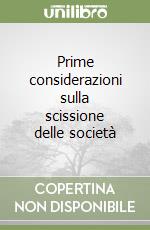 Prime considerazioni sulla scissione delle società libro