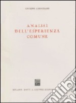 Analisi dell'esperienza comune libro