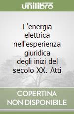 L'energia elettrica nell'esperienza giuridica degli inizi del secolo XX. Atti libro