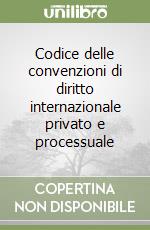 Codice delle convenzioni di diritto internazionale privato e processuale libro