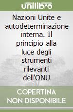 Nazioni Unite e autodeterminazione interna. Il principio alla luce degli strumenti rilevanti dell'ONU libro