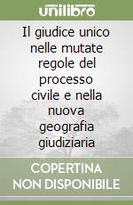 Il giudice unico nelle mutate regole del processo civile e nella nuova geografia giudiziaria