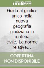 Guida al giudice unico nella nuova geografia giudiziaria in materia civile. Le norme relative all'istituzione dei tribunali metropolitani... Con CD-ROM libro