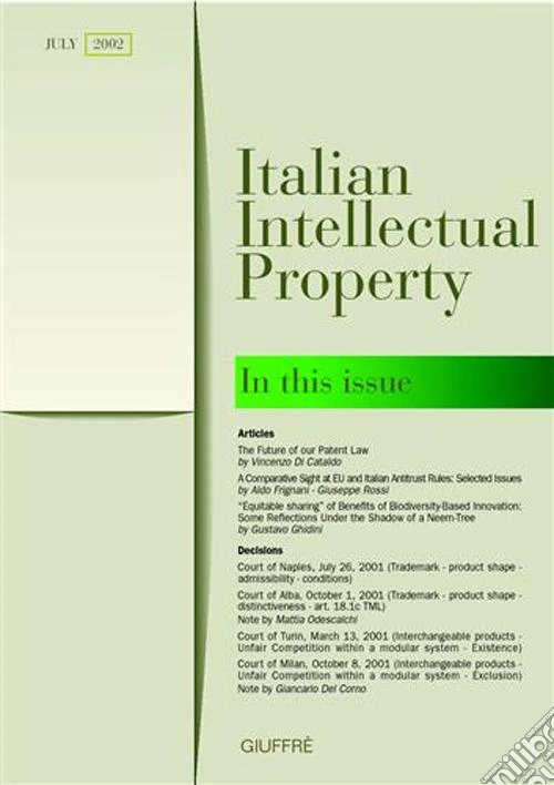 Italian intellectual property (July 2002)
