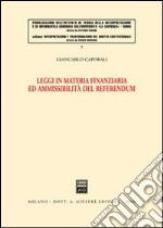 Leggi in materia finanziaria ed ammissibilità del referendum