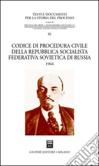 Codice di procedura civile della Repubblica Socialista Federativa Sovietica di Russia 1964 libro
