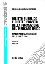 Diritto pubblico e diritto privato nella formazione del mercato unico libro