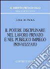 Il potere disciplinare nel lavoro privato e nel pubblico impiego privatizzato libro