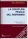 La disciplina penale del risparmio libro