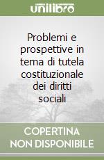 Problemi e prospettive in tema di tutela costituzionale dei diritti sociali libro