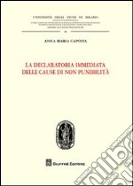 La declaratoria immediata delle cause di non punibilità libro