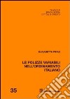 Le polizze variabili nell'ordinamento italiano libro di Piras Elisabetta