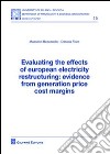 Evaluating the effects of european electricity restructuring. Evidence from generation price cost margins libro