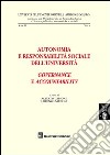 Autonomia e responsabilità sociale dell'Università. Governance e accountability libro