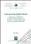 Annales de droit privé-Annali di diritto privato 2012-2013. Ediz. bilingue libro