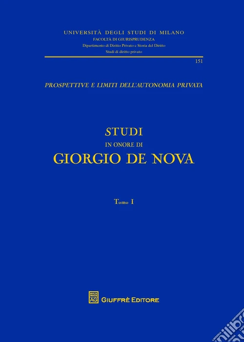 Studi in onore di Giorgio De Nova