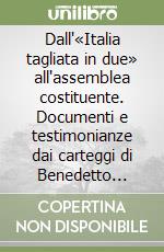 Dall'«Italia tagliata in due» all'assemblea costituente. Documenti e testimonianze dai carteggi di Benedetto Croce