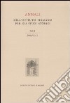 Annali dell'Istituto italiano per gli studi storici (2006-2007). Vol. 22 libro