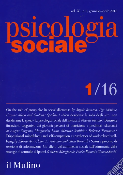 Psicologia sociale (2016). Vol. 1