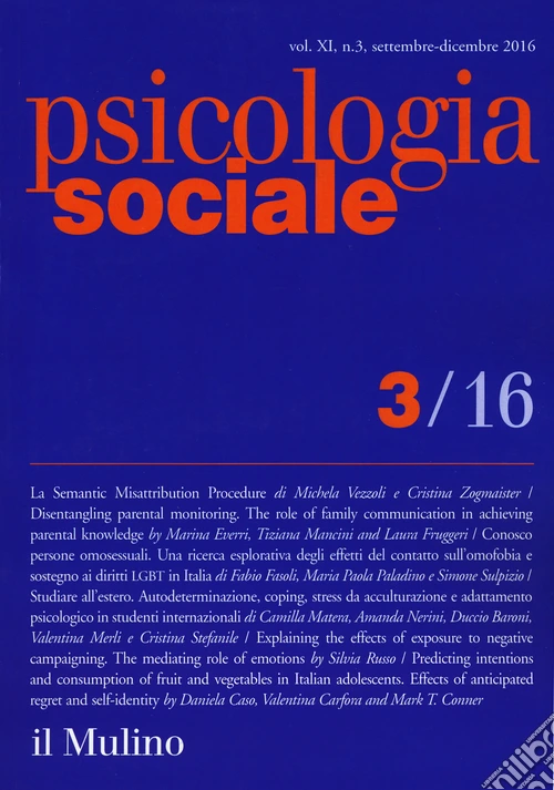 Psicologia sociale (2016). Vol. 3