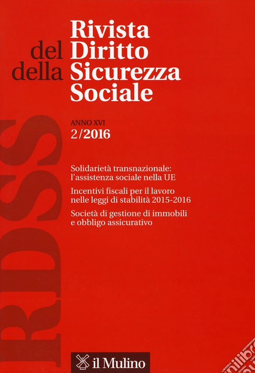 Rivista del diritto della sicurezza sociale (2016). Vol. 2