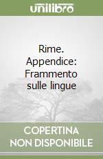 Rime. Appendice: Frammento sulle lingue libro