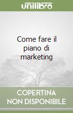 Come fare il piano di marketing libro